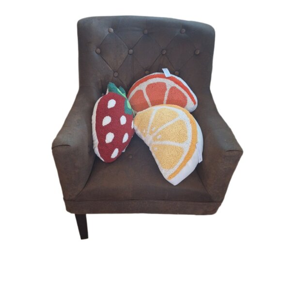 3 Fruit Shaped Decorative Pillows NWT - Picture 2 of 9